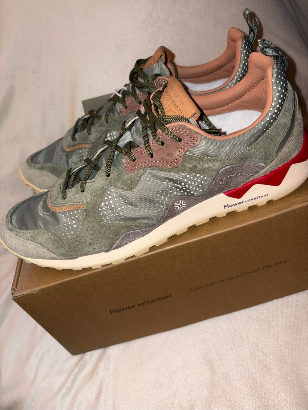 NWT Flower Mountain PUERH UNI LIMITED EDITION Suede technical fabric sneakers - Picture 13 of 15